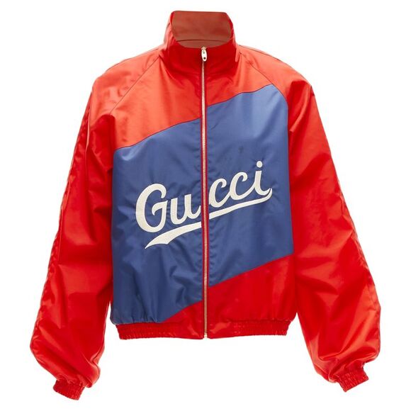 Gucci Script logo nylon track coach jacket